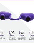 Super Sunnies Flex UV Eye Protection, FDA Compliant Tanning Bed Goggles, Red Light Therapy Glasses, 2 Pack