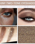 Double color eye shadow, Eyeshadows Creamy, high pigment eye makeup palette, matte shimmer metal eye shadow powder, Blendable, Ultra-Pigmented, Easy to Apply, Matte & Shimmer, (06)
