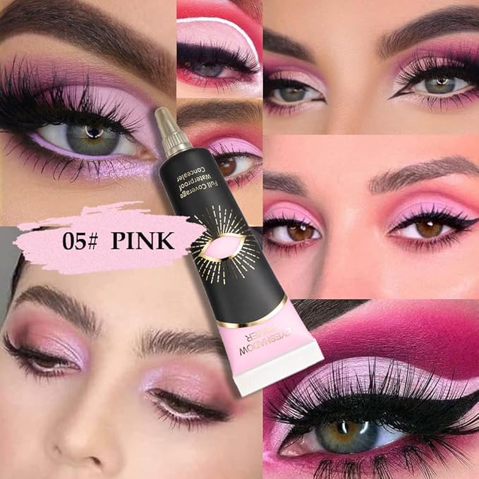 12ML Eyeshadow Primer Pink Color, Base Cream for Concealer and Eyeliner (05)