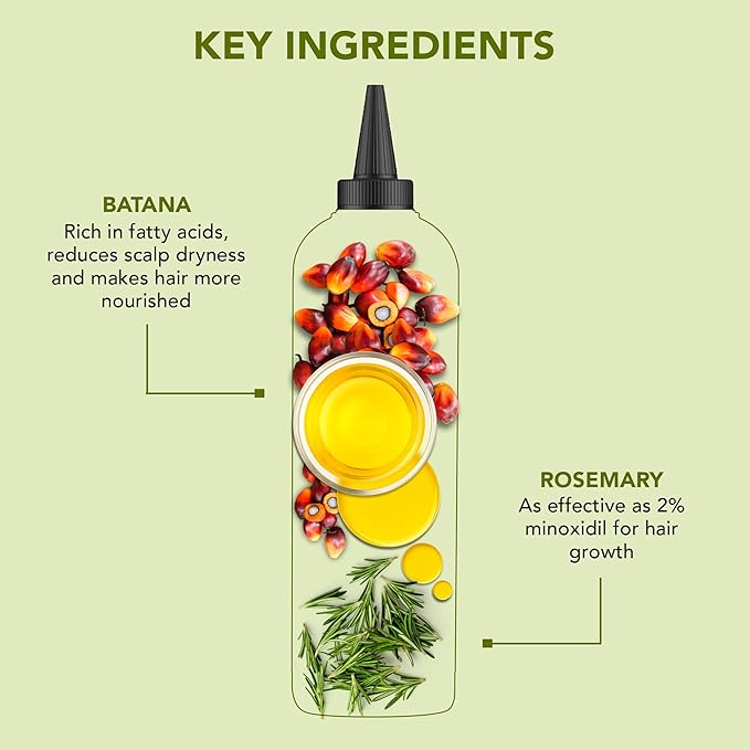 Botanic Hearth 100% Pure Rosemary Batana Oil For Hair Growth | Infused with Biotin, Jojoba, Castor Oil | Hair Oil Repairs Dry Damaged Hair, Strengthening, Healthier - Hair Tonic, 2 fl oz, 2pack