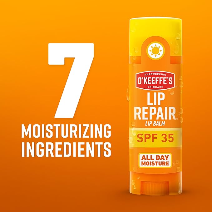 O'Keeffe's Lip Repair SPF 35 Lip Balm - Stick (1 Pack) - Sun-Safe Moisturizer for Extremely Cracked, Dry Lips