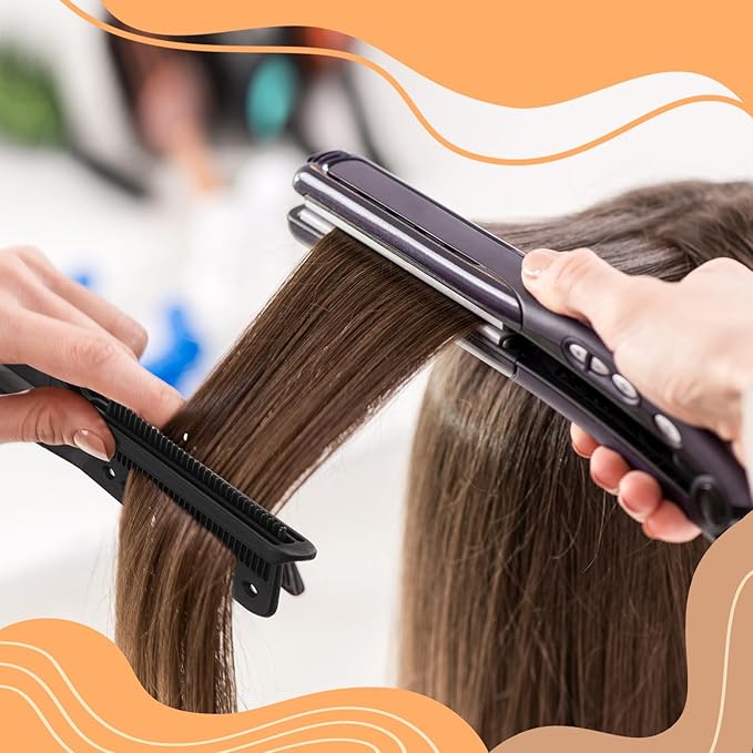 CHENGU 2 Pcs Hair Straightening Combs, Boar Bristles Clamp Double Sided Brush & V Shaped Styling Hair Comb, For Straightening Knotty Unkempt Hair (Gold, Black)