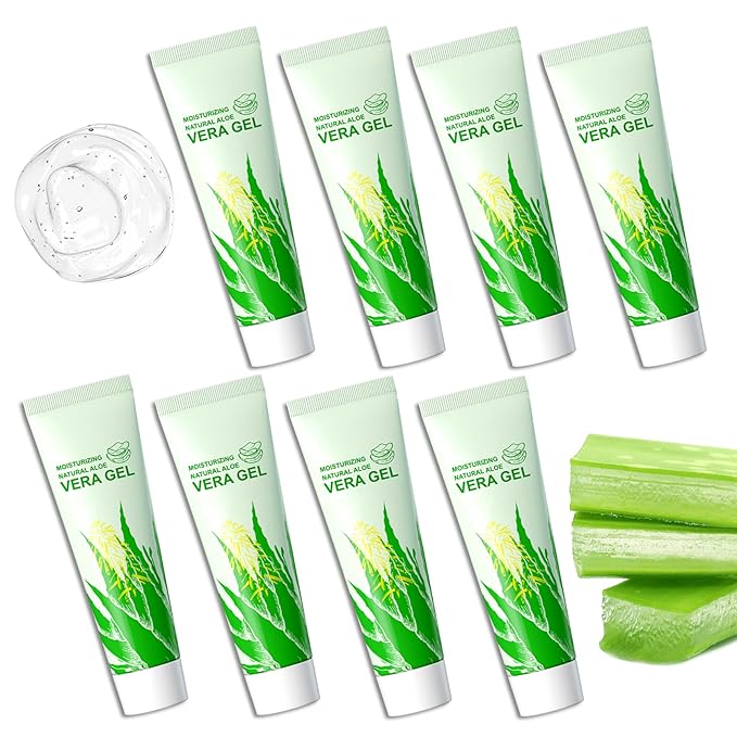 8PCS Aloe Vera Gel for Face & Skin,Organic Aloe Vera Gel,Hydrating After Sun Cream for Travel Size,Moisturizing Lotion for Skincare,After Sun Lotion for All Skin Type(D)