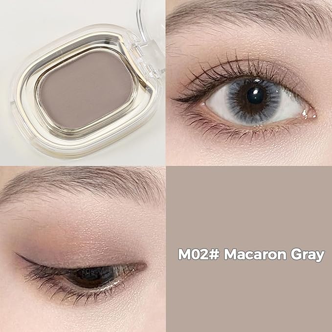 Erinde Single Light Grey Matte Eyeshadow Palette, High Pigment, Long Lasting, Intense Color, Neutral Nudes Naked Matte Pressed Powder Eye Shadow Palette