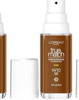 L’Oréal Paris True Match Super-Blendable Foundation, Medium Coverage Liquid Foundation Makeup with SPF 17, W10, Deep, 1 Fl Oz (Pack of 2)