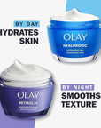 Olay Hyaluronic Acid Face Moisturizer, Instant Hydration for Women, Fragrance-Free - Dry Skin Solution, Glowing, Smoothing, Plumping, Renewing - Niacinamide, Amino Peptides 1.7 Oz