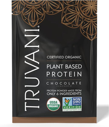 Truvani Vegan Pea Protein Powder | Chocolate | 20g Organic Plant Based Protein | 1 Serving | Keto | Gluten & Dairy Free | Low Carb | No Added Sugar