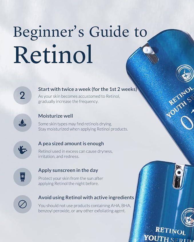 MIZON Retinol Youth (0.1% Retinol Serum) Fine Line Treatment Bakuchiol Peptides Niacinamide Youthful Skin Korean Skincare (0.1 oz)