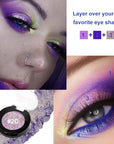 Afflano Purple-Gold Duo Chrome Multichrome Eyeshadow, Holographic Glitter, Color Change Sparkle Chameleon Luminizer Highlighter