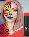CCbeauty Red Face Paint Stick, Face Painting Kit, Full Coverage SFX Makeup Foundation, Professional Non-Toxic Body Paint for Halloween Costume Party, For Clown, Devil, Demon, Spider Makeup