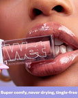 Kosas Wet Lip Oil Gloss - Hydrating Lip Plumping Treatment with Hyaluronic Acid & Peptides, Non-Sticky Finish (Unbuttoned)
