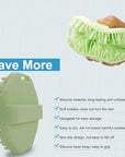 Silicone Body Scrubber, Exfoliating Shower Scrubber, Non-Slip Handle for Easy Cleaning, Travel Friendly (Green)