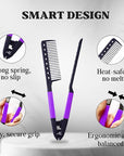 Herstyler Hair Straightening Comb - Straightener Comb for Flat Iron - Makes Styling Easy - Get Straight Hair in Minutes (Purple)