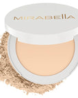 Mirabella Invincible For All Pure Pressed Powder Foundation Makeup, Buildable Mineral Foundation & Blurring Setting Powder for All Skin Types - HD Matte Finishing Powder - Ivory I3