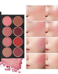 8 Colors Blush Palette, 4 Powder + 4 Cream Blush Palette, Contour and Highlight Blush Palette, Natural Nude Makeup Brighten Skin Tone Portable Makeup Blush, Professional Facial Makeup Blush