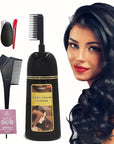 Black Hair Dye Shampoo Permanent YIZHONG Hair Color For 100% Gray Coverage Women Men 3 In2 Easy Comb Dyeing (black)