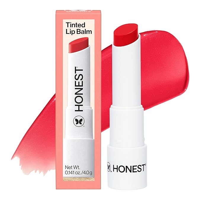 Honest Beauty Moisturizing Vegan Tinted Lip Balm | Antioxidant-rich Acai Extracts + Avocado Oil | Paraben Free + Cruelty Free | Blood Orange