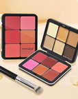 12 Colors Cream [Blush Contour Concealer] Makeup Palette for Cheeks - All in One Makeup Palette Kit with Brush, Natural Matte Long Wearing, Waterproof Blendable Face Make Up Pallete (#02)
