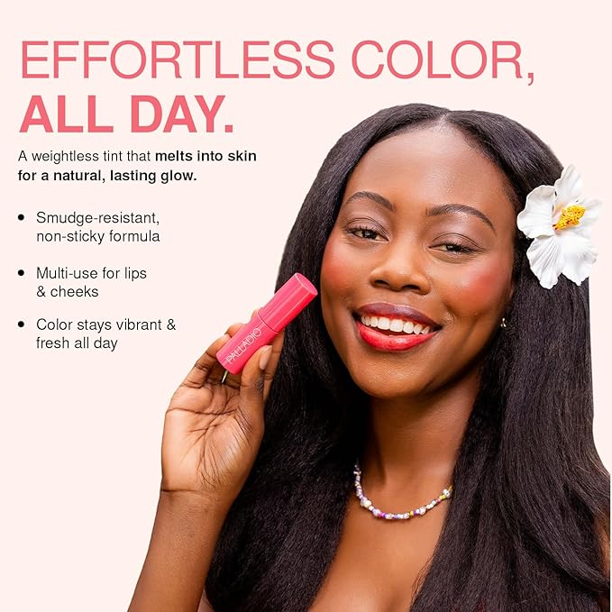 Palladio Jelly Tint, Liquid Stain for Cheeks & Lips, Vivid Color Lip Stain, Lightweight Non-Sticky and Transfer-proof, Natural Finish Makeup, Sweet Berry