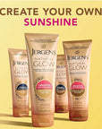 Jergens Natural Glow Self Tanner Body Lotion, Sunless Tanning, Medium to Deep Skin Tone, Daily Moisturizer with Coconut Oil, Vitamin E and Antioxidants, 7.5 Oz