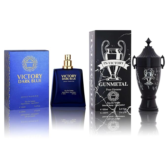 Men Cologne Set (3.4oz/100ml x 2PCS) Eau De Perfume Natural Spray Notes of Woody, Spicy, Citrus & Aromatic Long Lasting Fragrance for Daily Use (VictoryGu&VictoryDB)
