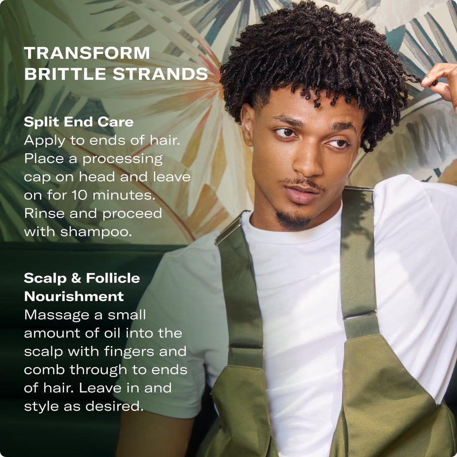 Mielle Organics Rosemary & Mint Light Hair Oil, Split Ends & Dry Scalp Treatment - Infused with Biotin & Essential Oils for Strengthening, Soothing, Moisturizing & Encouraging Longer Hair (2 Oz)