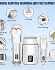SUNNOW Hair Clippers Professional Cordless for Men, Electric Foil Shavers Razor & Beard Hair Trimmer Kit, Rechargeable Hair Cut Machines Fade Clippers Set, 3 in1 Beard Trimming Kit for Home, Barber