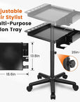 Multi-Function Salon Tray, Salon Rolling Tray cart (with Wheels), Beauty & Hairdressing Tray for Hair Stylist,.Suitable for Tattoo parlors, Hair Salons, Personal Designers.