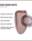 Oulac Matte Eyeshadow 3-in-1 Eyeshadow Eye Primer&Eyeliner Highly Pigmented Waterproof Smudge-proof Long Lasting Wear Smooth&Blendable Formula for Natural Look,Vegan & Cruelty-Free,CM03
