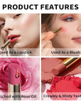 Oulac Coral Red Creamy Matte Lipstick, Soft Satin Finish Lipsticks for Women with Moisturising Formula, Rich Color, Highly Pigmented Enriched with Rose Oil, Vegan & Cruelty-Free| 3.6g (Y02)