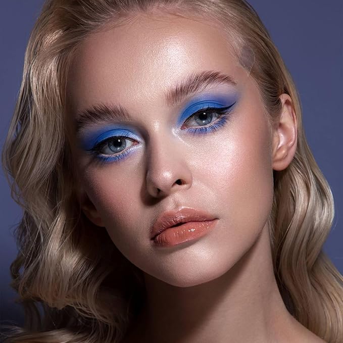 Erinde Single Dark Blue Matte Eyeshadow Palette, High Pigmented Eye Shadow Powder, Long Lasting, Ultra-Blendable, Intense Color