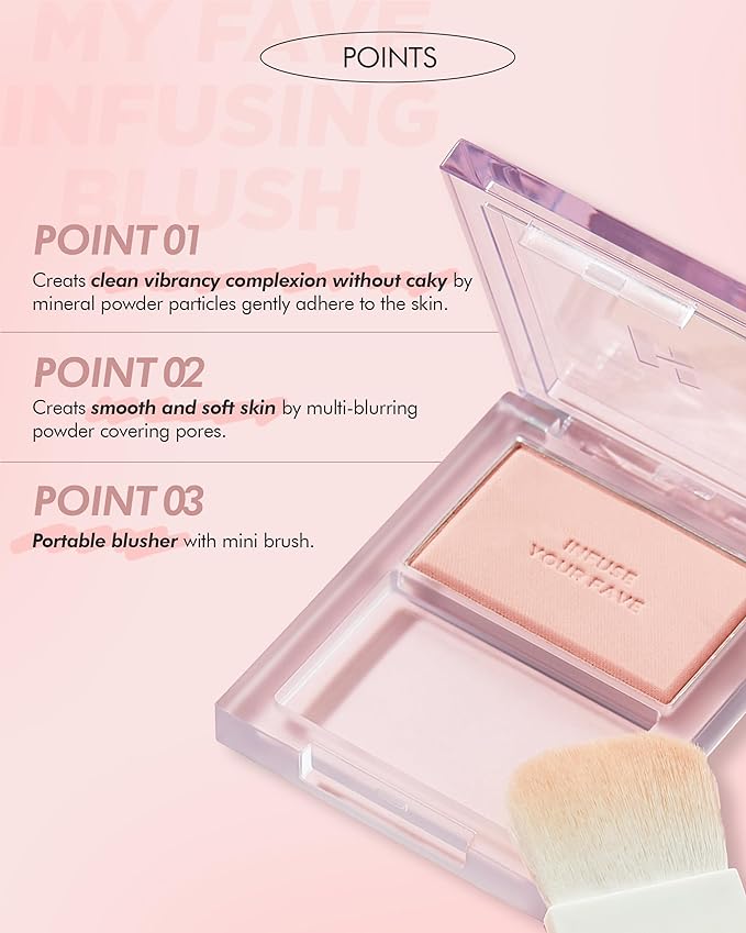 HOLIKA HOLIKA Infusing Blush with Brush - Lightweight,