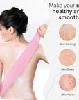 Yiclick Exfoliating Body Scrubber, Back Scrubber for Shower Bath, Japanese Scrub Wash Cloth, Exfoliating Washcloth Towel for Men Women, Body Exfoliator Loofah Luffa Sponge Net Rag Back Washer (Pink)