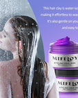 Purple Temporary Hair Color Wax, Instant Natural Violet Hairstyle Cream Dye, Washable Styling Pomades for Girls Women Youth, Disposable Coloring Mud for Party Cosplay DIY Halloween