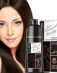 Hair Dye Shampoo 3-in-1 Vegan Color for Gray Hair - Ammonia-Free for Men & Women – Beard & Hair Coloring – Instant Gray Coverage Champú Para Canas Mujer & Hombre (DARK BROWN)