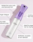 TANGLE TEEZER Fine Mist Continuous Spray Bottle, Reusable and Refillable, for Hair Detangling and Styling, 10.1 oz, Lilac