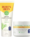 Burt’s Bees Sensitive Skin Bundle, Gentle Cream Facial Cleanser with Aloe and Moisturizing Face Cream with Aloe and Rice Milk, Natural Origin Skincare, 6 oz./3 oz.