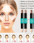 Contour Stick, 4Pcs Dual-Ended Highlighter Makeup Pen & A+Set B)
