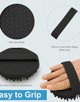 Silicone Body Scrubber, Body Wash Scrubber, Shower Scrubber for Body, Non-Slip Handle for Easy Cleaning, Travel Friendly (Black)