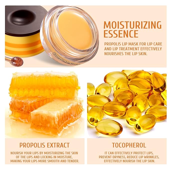 4Pcs Honey Lip Mask Pot, Moisturizing