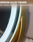 ROLOVE Gold Vanity Mirror, 12 Inch Makeup Mirror with Lights, Large Lighted Vanity Mirror, Light Up Mirror with Smart Touch 3 Colors Dimmable, Tabletop, 360° Rotation