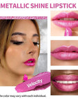 Oulac Metallic Pink Lipstick Set 3PCS High Impact Lipcolor with Moisturizing Formula, Vegan Beauty, Full-Coverage Lip Color, Christmas Gifts for Women, 4.3g X 3PCS