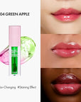 Blanc Essential Lip Oil - 50HR Moisturizing, Hydrating & Color Changing Korean Tinted Lip Oil Gloss Makeup with 6 Plant Extracts - Lightweight, Non-Sticky Finish 0.15 fl oz (#04 Green Apple)