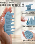 Fiora Naturals Scalp Massager Shampoo Brush - Silicon Scalp Scrubber & Exfoliator for Dandruff Removal and Hair Growth, Brush for Wet & Dry Hair, for Men, Women, Kids - BPA Free