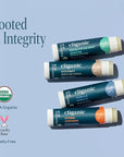 Cliganic Organic Lip Balm Set - 4 Flavors - Natural Hydrating for Cracked & Dry Lips
