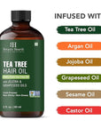 Botanic Hearth 100% Pure Tea Tree Oil For Hair Growth | Infused with Jojoba & Grapeseed Oils | Hair Oil Repairs Dry Damaged Hair, Strengthening, Healthier - Hair Tonic, 2.0 fl oz