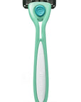 Preserve Shave 5 Five Blade Refillable Razor, Made from Recycled Materials, Neptune Green