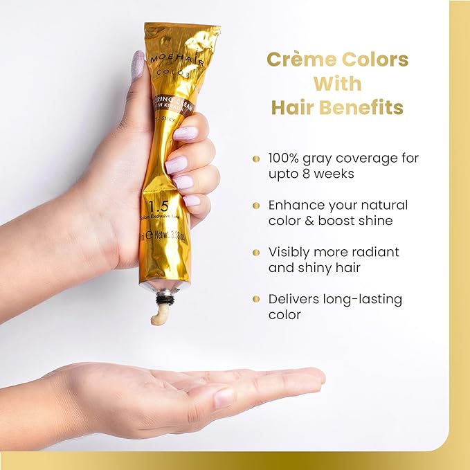 MOEHAIR Hair Coloring Kit | 6NN Permanent Hair Color (Dark Blonde Intense), 20 Volume Developer 6%, Coloring Brush, Gloves & Mixing Bowl | Keratin Infused | Gray Coverage | Adds Shines & Softness
