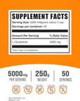 BulkSupplements.com L-Glutamine Powder - Glutamine Supplement, L-Glutamine 5000mg, L Glutamine Powder - Unflavored & Gluten Free, 5000mg per Serving, 250g (8.8 oz) (Pack of 1)