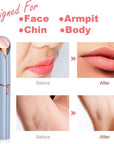 Facial Hair Removal for Women, Mini Hair Remover, Electric Razor Shaver Portable Bikini Epilator for Lips, Chin, Armpit, Peach Fuzz, Fingers, Neck, Cheek and USB Rechargeable (Blue)